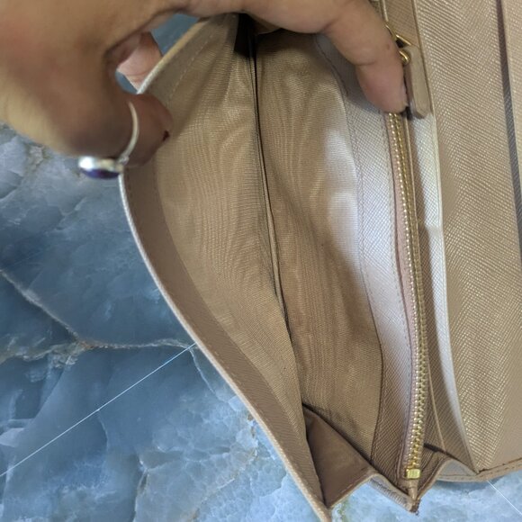 Prada  Saffiano Bow Continental Wallet Cammeo in Beige - Picture 6 of 10